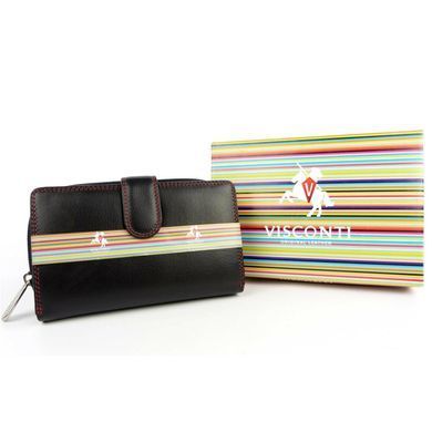 Гаманець жіночий шкіряний Visconti CD22 Ruby BLK/RED