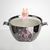 Бульонница фарфоровая Labubu с крышкой и ручками 800 (мл) &Oslash;15 (см) детская тарелка для супа и лапши Серебристый с розовым FM-34C