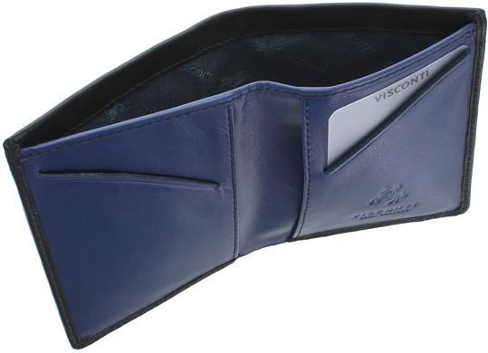 Кошелек мужской кожаный Visconti VSL21 Saber c RFID Black Cobalt