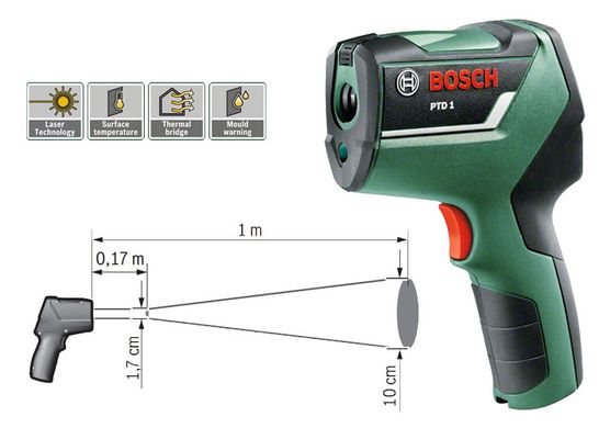 Термодетектор-пірометр Bosch PTD 1 (0603683020)
