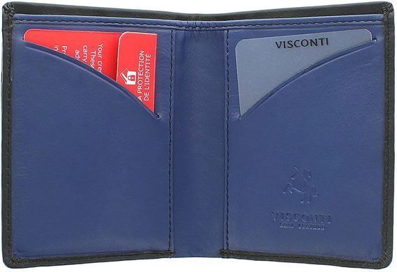 Кошелек мужской кожаный Visconti VSL21 Saber c RFID Black Cobalt