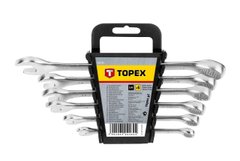 Topex Ключі гайкові, набір 6 од., комбіновані, 8-17 мм, CrV