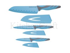 CW Набір ножів із ножнами і м'якою ручкою 3 одиниці блакитний