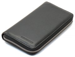 Чорний чоловічий гаманець-клатч на блискавці з натуральної шкіри Marco Coverna MC-802-1, Черный