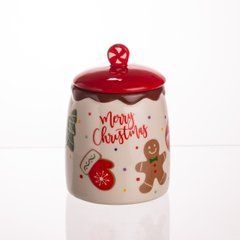 Банка для сыпучих продуктов с крышкой из фарфора 9&times;13 (см) Merry Christmas CR-1-42