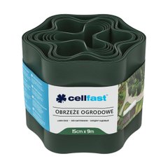 Cellfast Стрічка газонна, бордюрна, хвиляста, 15см x 9м, темно-зелена, Темно-зеленый