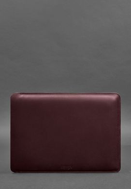 Кожаный чехол для MacBook 14 дюймов Бордовый Crazy Horse