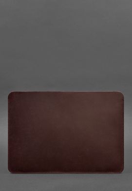 Кожаный чехол для MacBook 14 дюймов Бордовый Crazy Horse