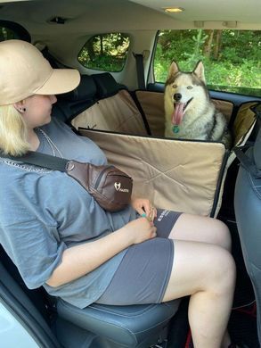 Автогамак для Собак Happy Travel Beige 2/3 заднього сидіння 75х145см