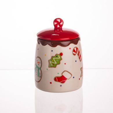 Банка для сыпучих продуктов с крышкой из фарфора 9&times;13 (см) Merry Christmas CR-1-42