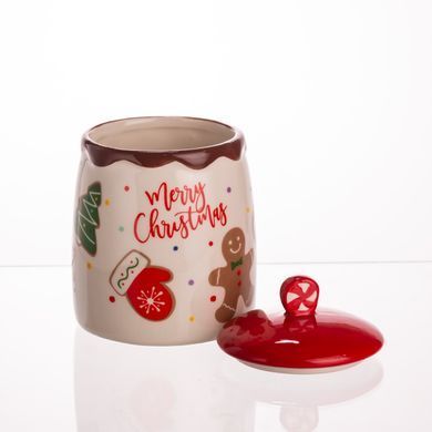 Банка для сыпучих продуктов с крышкой из фарфора 9&times;13 (см) Merry Christmas CR-1-42