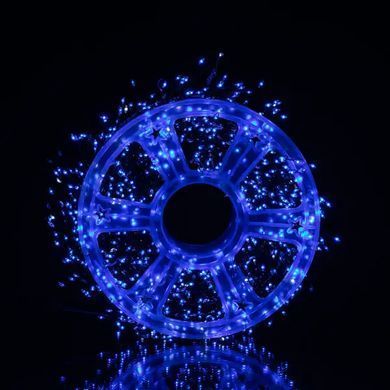 Новогодняя гирлянда комнатная роса Хвойная лапа 50 м 1500 LED зеленый провод Синее сияние D1500L50MGBL
