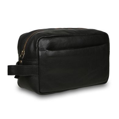 Несессер мужской кожаный (косметичка мужская) Ashwood M59 BLACK черный