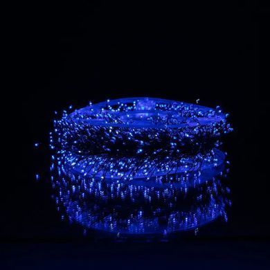 Новогодняя гирлянда комнатная роса Хвойная лапа 50 м 1500 LED зеленый провод Синее сияние D1500L50MGBL
