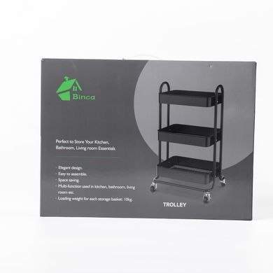 Мобильная тележка для кухни трёхуровневая металлическая HP-46-5