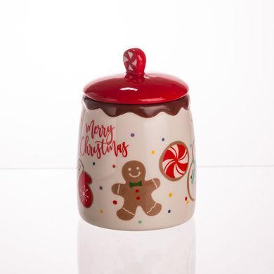 Банка для сыпучих продуктов с крышкой из фарфора 9&times;13 (см) Merry Christmas CR-1-42