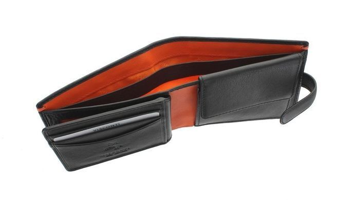 Гаманець чоловічий шкіряний Visconti AP63 Lucerne BLK/ORG