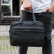 Офісна чоловіча сумка через плече 39х29х10, шкіряний портфель-месенджер для бізнесу, чорний, Черный