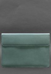Шкіряний чохол-конверт на магнітах для MacBook 15 дюйм Бірюзовий, Бирюзовый
