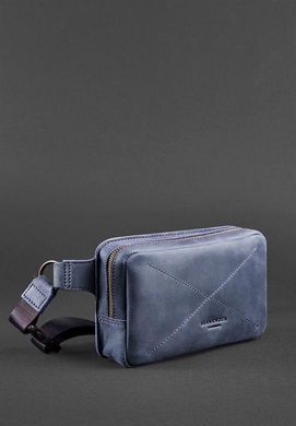 Кожаная поясная сумка Dropbag Mini синяя