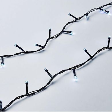 Новогодняя гирлянда комнатная нить 22 м 220 LED черный провод Белый W220LED22MBW