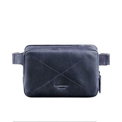 Кожаная поясная сумка Dropbag Mini синяя