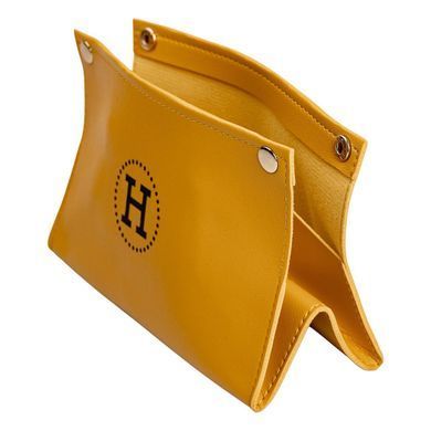 Серветниця з еко шкіри 20&times;7.5&times;11.5 см для серветок на кнопках Жовтий HP-3-213Y
