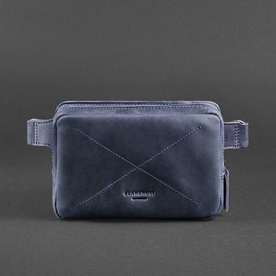 Кожаная поясная сумка Dropbag Mini синяя