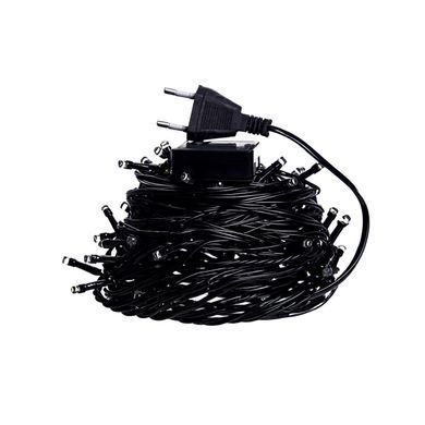 Новогодняя гирлянда комнатная нить 22 м 220 LED черный провод Белый W220LED22MBW