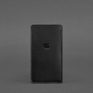 Шкіряний чохол для iPhone 12 Чорний Краст, Черный