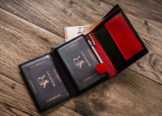 Гаманець чоловічий шкіряний ROVICKY N4-GOAN-5252 BLACK/RED чорний