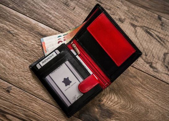 Гаманець чоловічий шкіряний ROVICKY N4-GOAN-5252 BLACK/RED чорний