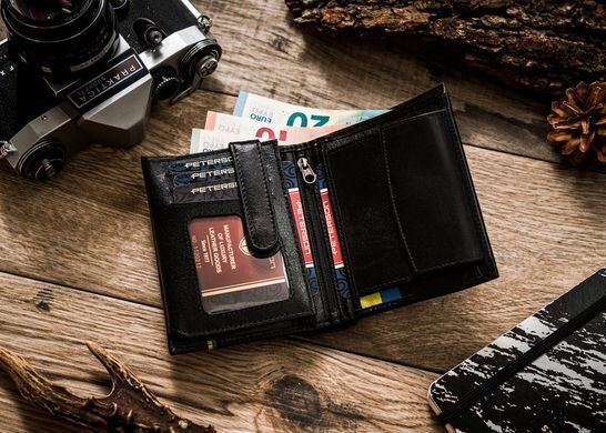 Кошелек мужской кожаный Peterson PTN 303UP-5590 черный