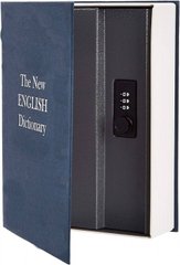 Книга сейф словник із кодовим замком синя 24 см, Синий