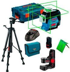 Лазерный нивелир Bosch GLL 3-80 CG + держатель BM 1+штатив BT 150 + зарядное с аккумулятором 12 V + L-Boxx