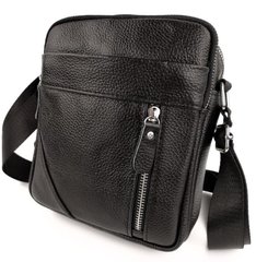 Класична чоловіча шкіряна сумка через плече Tiding Bag M38-1031A чорна, Черный