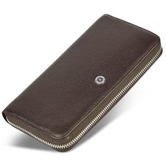 Коричневий великий гаманець на блискавці з натуральної шкіри BOSTON B4-018, Коричневий
