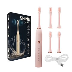 Зубна щітка електрична Shine 410, 5 насадок, рожева