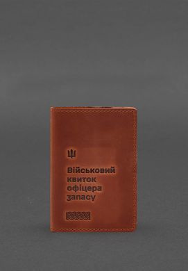 Шкіряна обкладинка для військового квитка офицера запасу 8.2 світло-коричнева Crazy Horse, Коричневий, натуральна шкіра Crazy Horse, прозора перегородка - пластифікований ПВХ (полівінілхлорид)