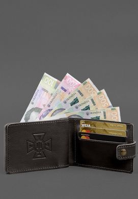 Шкіряна обкладинка-портмоне на посвідчення ДСНС темно-коричнева, натуральна шкіра Краст, прозорі перегородки - пластифікований ПВХ (полівінілхлорид)
