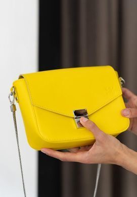 Жіноча шкіряна сумочка Yoko жовтий краст, Жовтий, Натуральна шкіра
