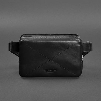 Шкіряна поясна сумка Dropbag Minі чорна, натуральна шкіра Krast