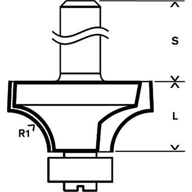 Фреза карнизна Bosch 8 мм, 31,75&times;18&times;60 мм R9,5 (2608629376)