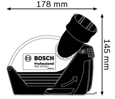 Захистний кожух для болгарки з пиловідведенням, Bosch GDE 125 EA-T (1600A003DJ)