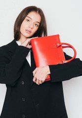 Жіноча шкіряна сумка Fancy червона, Натуральна шкіра