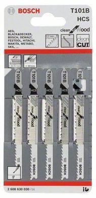 Полотно для лобзика Bosch (2608630030) T 101 B, HCS 5 шт