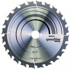 Пиляльний диск Bosch Speedline Wood 250&times;3,2&times;30 мм, 24 ATB (2608640680)