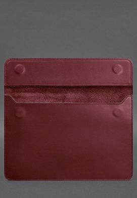 Кожаный чехол-конверт на магнитах для MacBook 15 дюйм Бордовый Crazy Horse