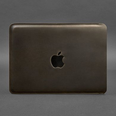 Кожаный чехол для MacBook 14 дюймов Темно-коричневый Crazy Horse