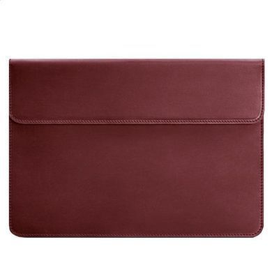 Кожаный чехол-конверт на магнитах для MacBook 15 дюйм Бордовый Crazy Horse